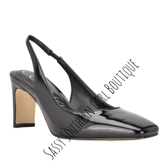 🆕⭐ Calvin Klein black patent leather slingback heels - Picture 2 of 12